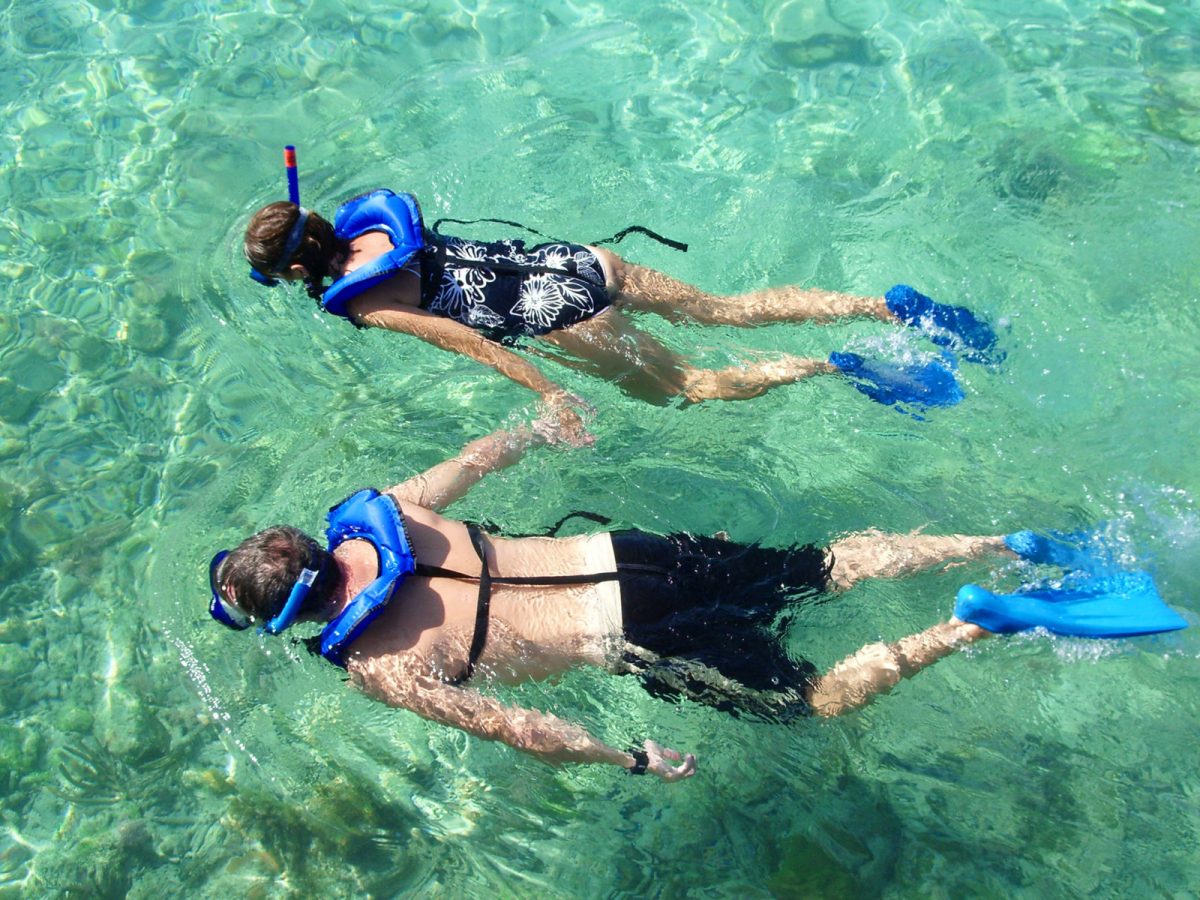Couple snorkeling off the Florida Keys